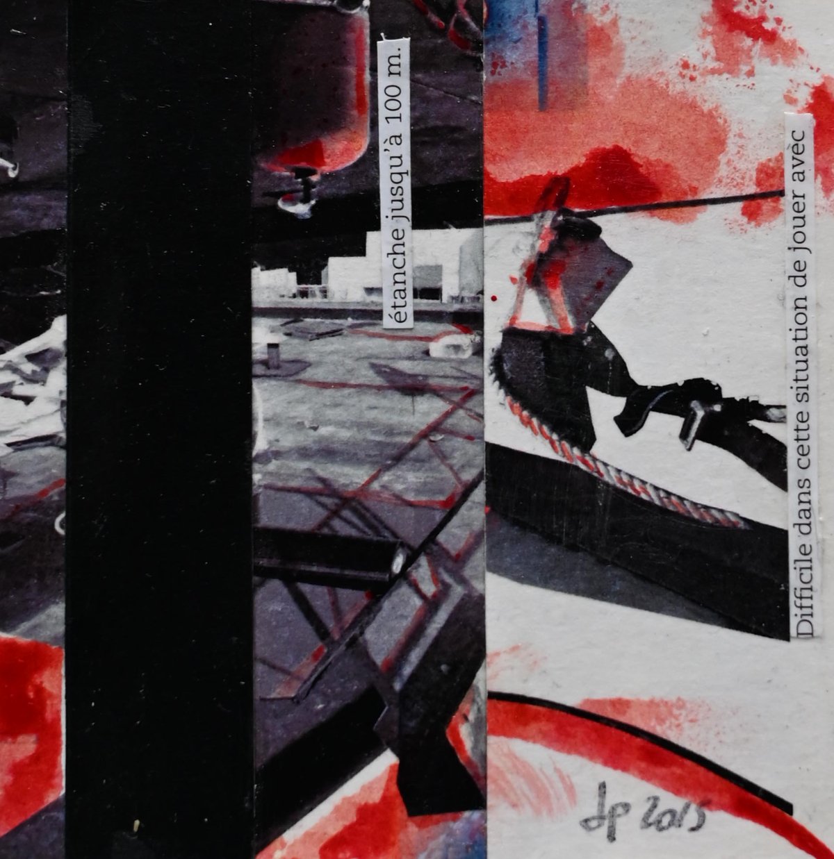 Construction series panel — crane hook and industrial imagery collage