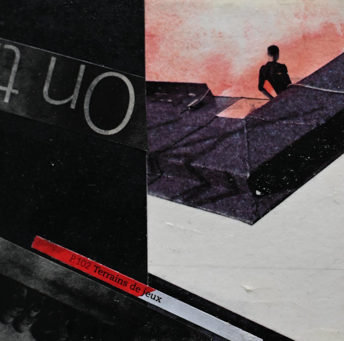 Construction series panel — rooftop scene collage