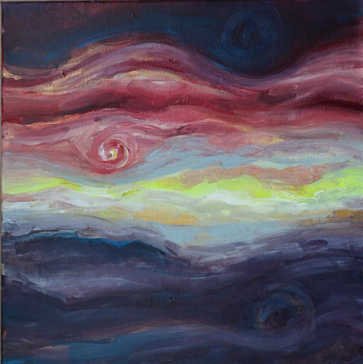 Energy & Rose — sunrise dissolving over water; a single bloom
